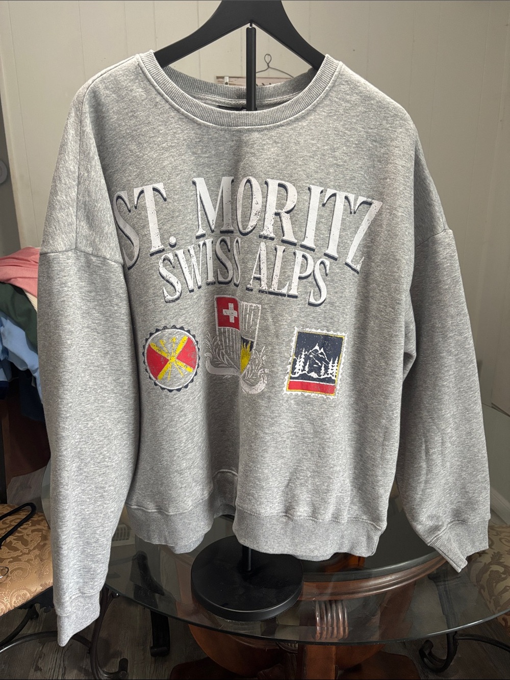 MAD Engine Gray St. Moritz Swiss Alps Crewneck Sweatshirt